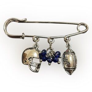 Silver Football Charm Brooch